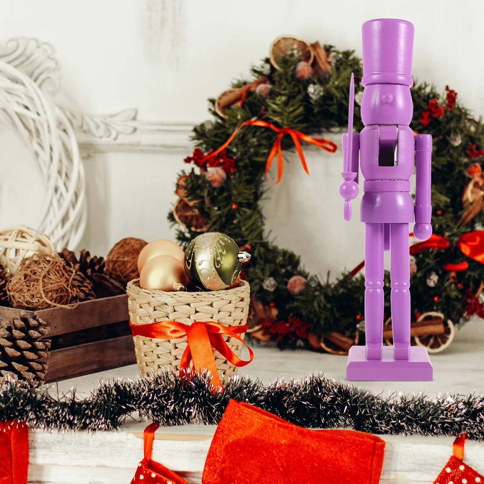 

Christmas Nutcracker Wooden Decor Cute Appearance Desktop Cabinet Showcase Multi Use Party Favor Gift for Family Friends