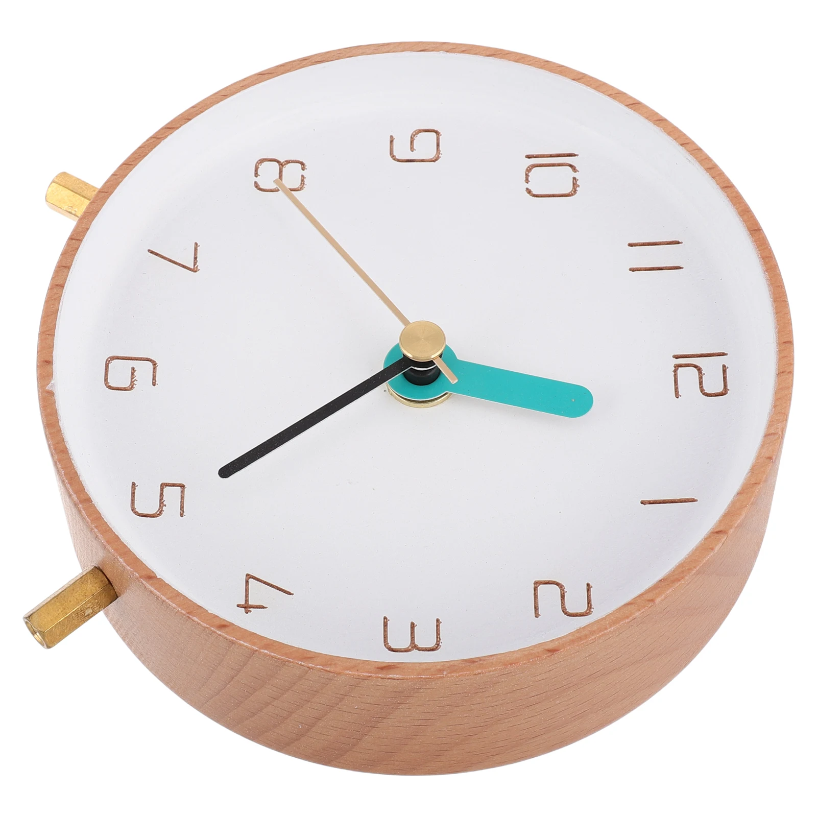 

Solid Wood Silent Clock Mute Decorative Small Desk Clocks for Office Plastic Analog