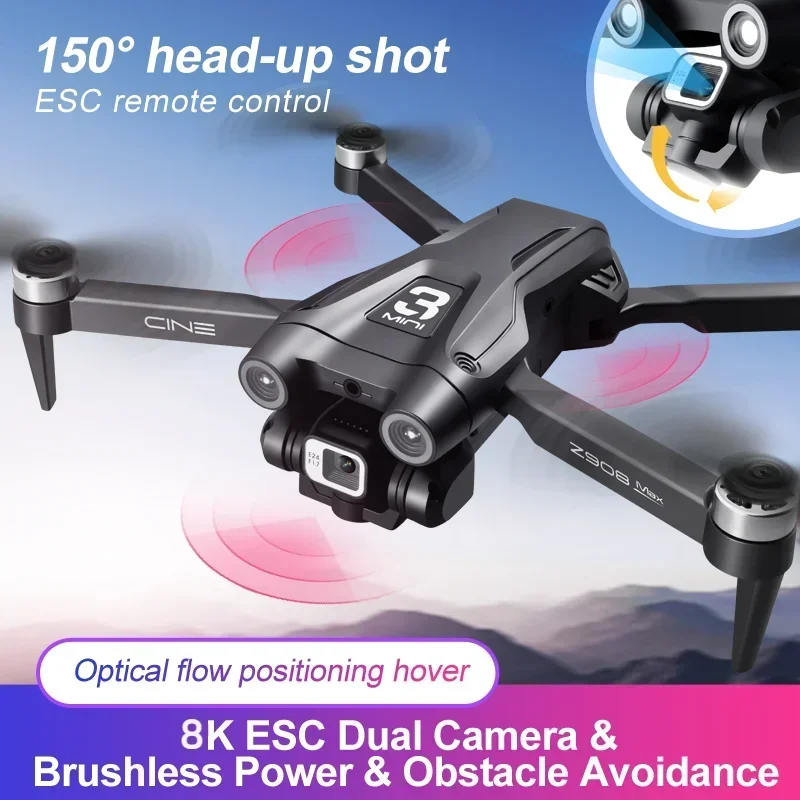 XIAOMI Z908 Drone 8K Dual HD fotografi, Drone Aerial FPV Motor tanpa sikat profesional 5G GPS penghindar Quadrotor UVA RC