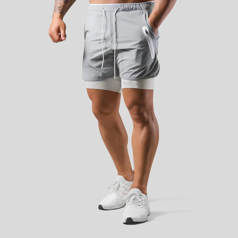 Circft-Short de sport décontracté pour homme, double couche, faux deux pièces, basket-ball, fitness, anti-transpiration, séchage rapide, été, nouveau