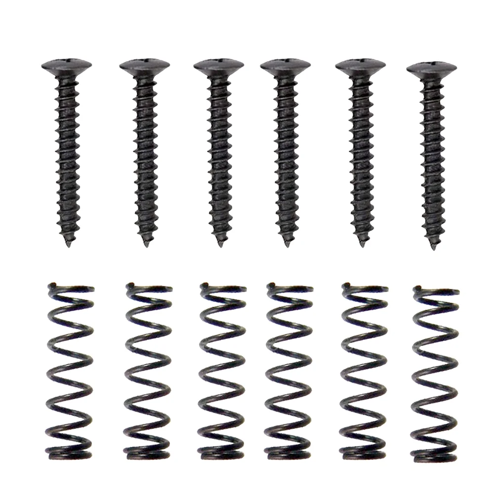 Pack of 6 Electric Guitar Single Coil Pickup Screws with Springs (Gold) pickup screws guitar pickup screws and springs