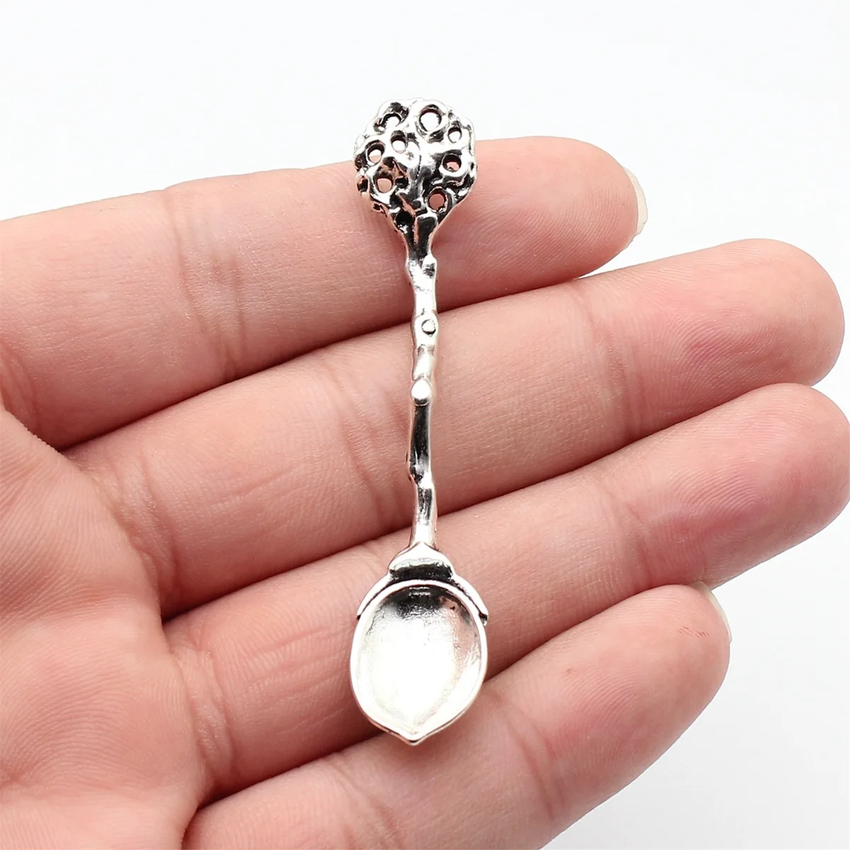 10pcs 70x14mm(2.76x0.55inch) Antique Silver Color Acorn-Shaped Spoon Pendants DIY Jewelry Making Accessories