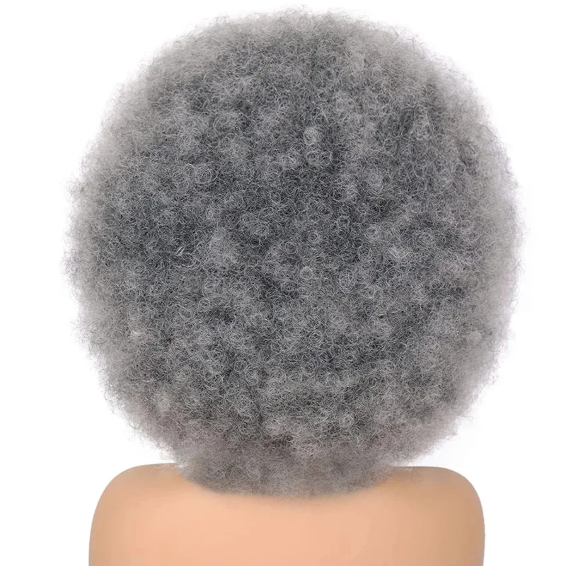 Pelucas afro para mujeres negras Pelucas afro rizadas de los años 70 Pelucas afro negras esponjosas y hinchables de aspecto natural suave Peluca afro grande de pelo sintético