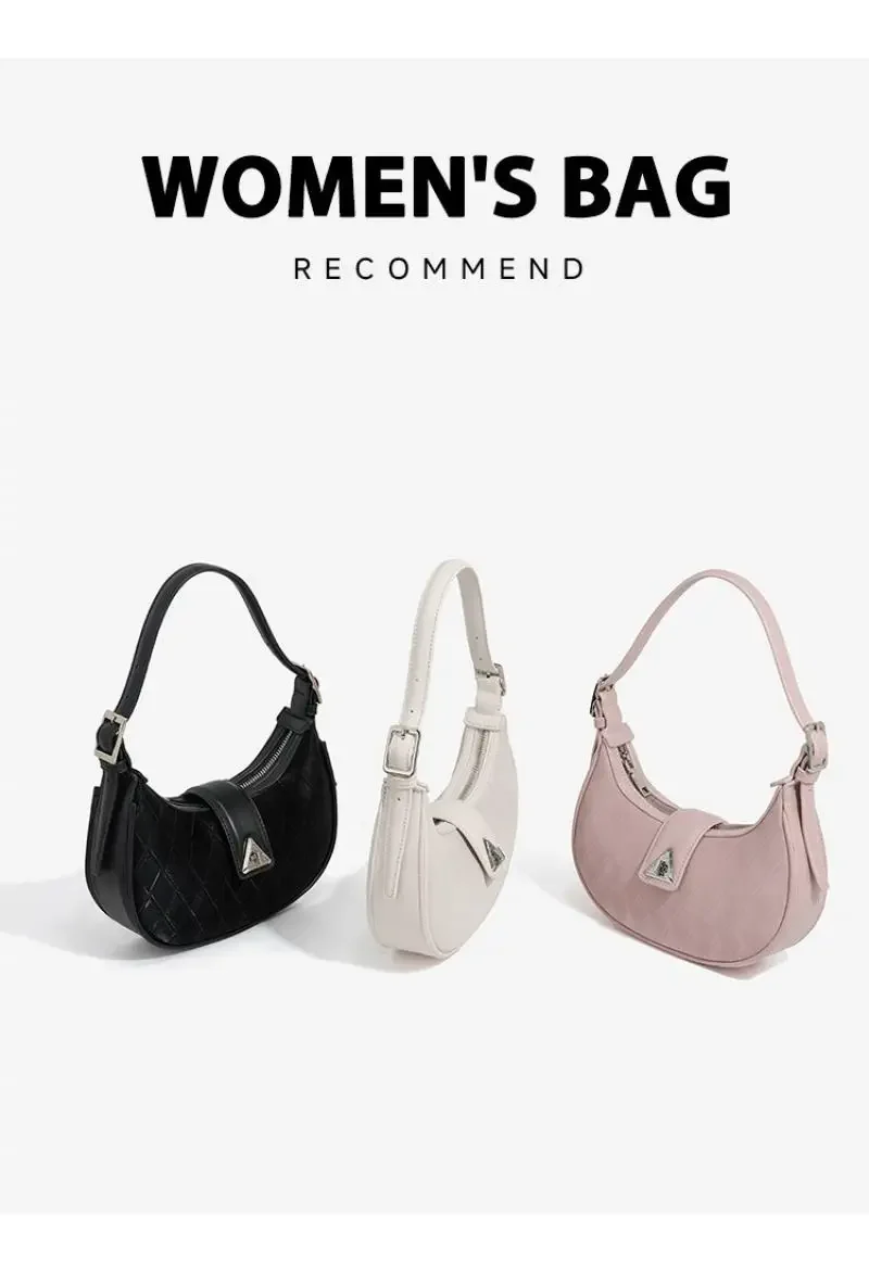 New Korean Crescent Bag Women's Underarms Bag Saddle Bag Fashion Minimalist Stick Women's Bag High End Sensory Shoulder Bag