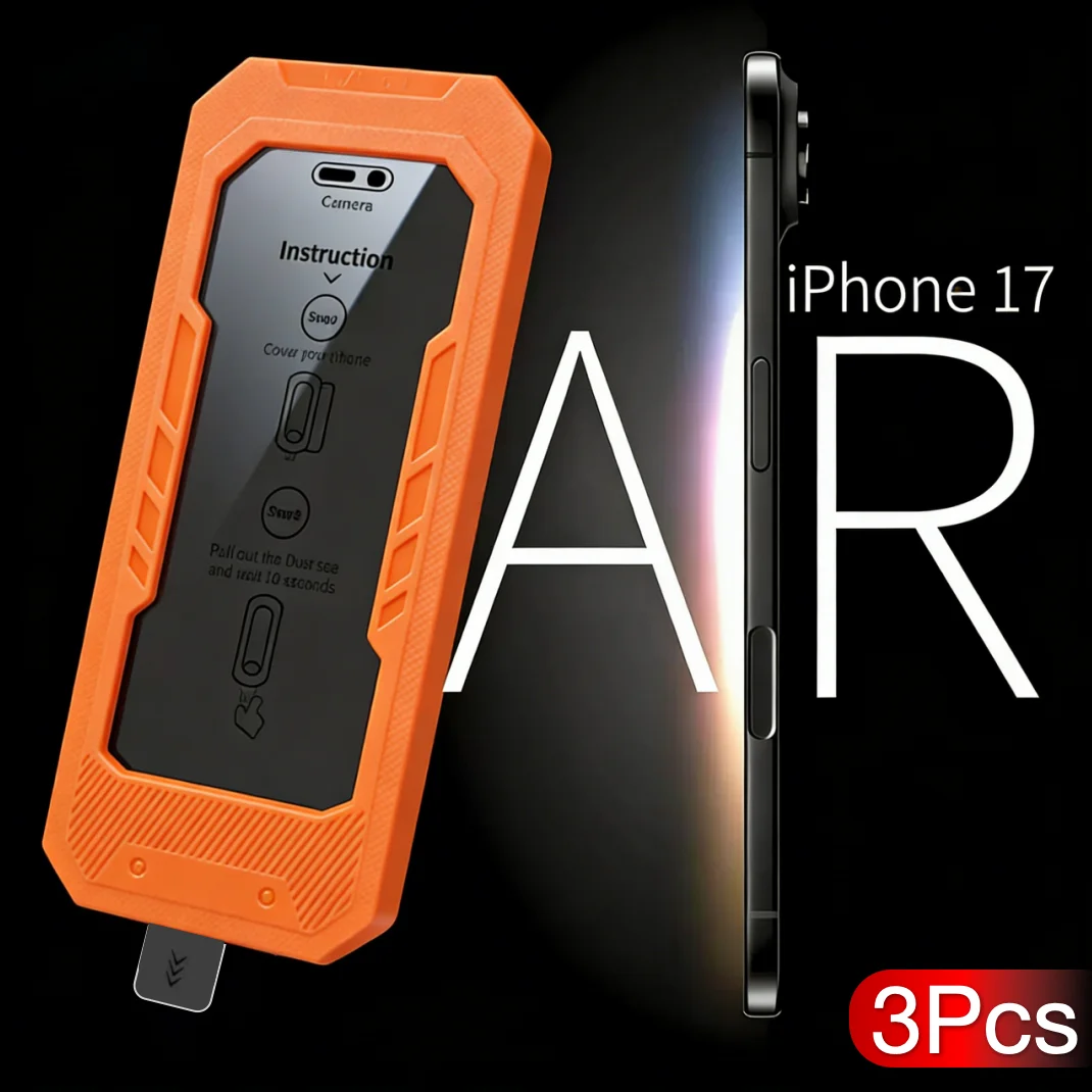 3er-Set für Apple iPhone 17 Pro Max Air 16 15 14 13 12 Pro Max Plus 16e 17e Panzerglas Displayschutzfolie Staubfreie Positionierung