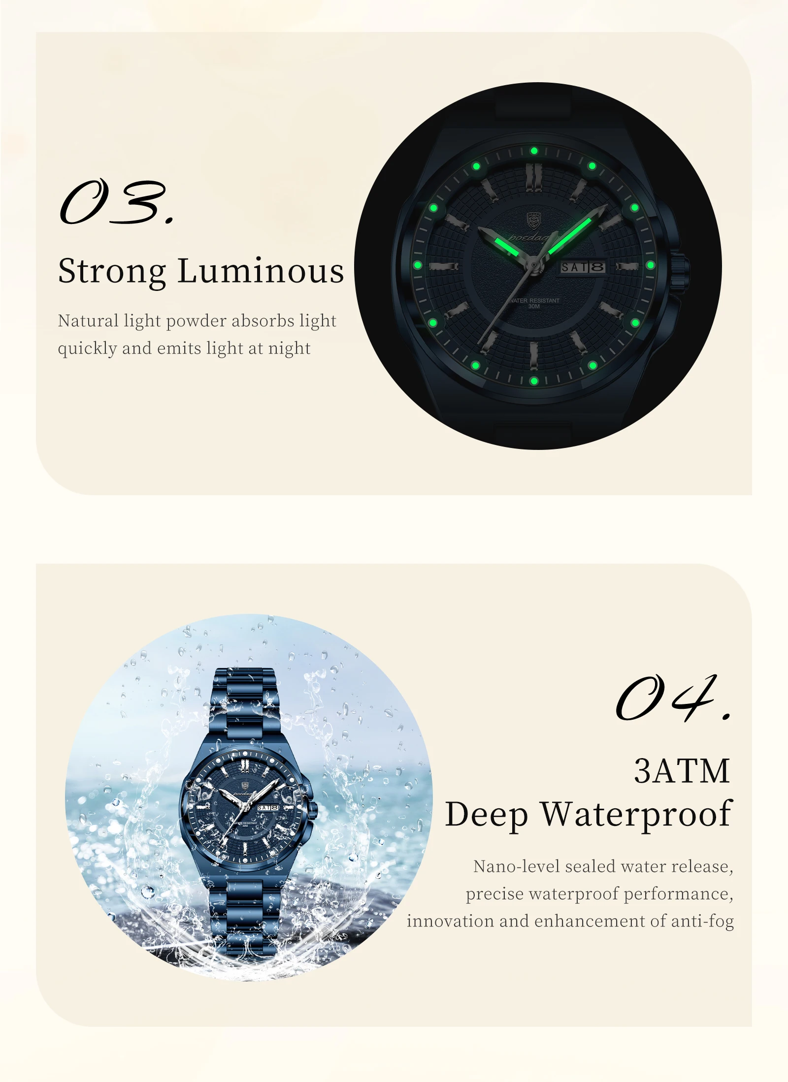 POEDAGAR Modemarke Damenuhr Leuchtend Wasserdicht Business Damen Armbanduhr mit Wochentag und Datum Elegante Quarz Damenuhren Reloj – Detail 10