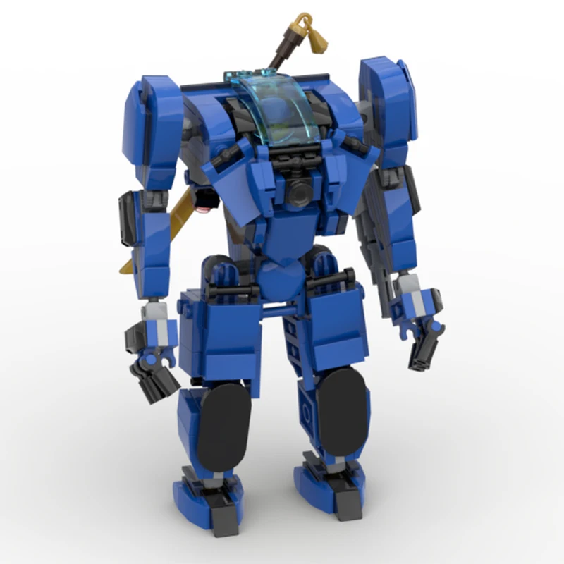 

288PCS MOC Blue Mech Suit Modular Battle Mech Diorama DIY Model Building Blocks Educational Toys Gift for Kids