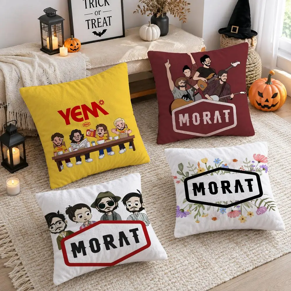 Music Band M-morat Cushion Cover Plush Decorative Pillow Case With Hidden Zipper Cutecore Room Decor For Home