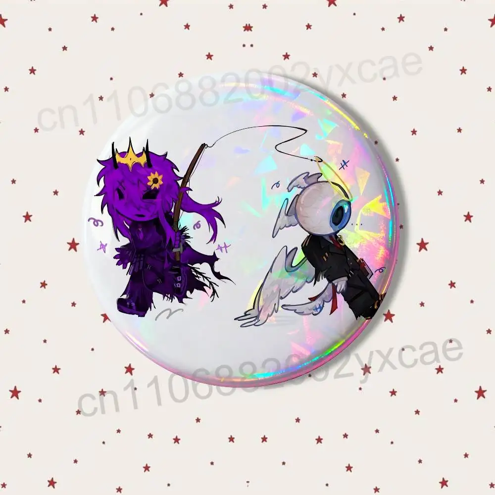 Game Egg Tax Duo Wemmbu Eggchan Laserreflektierende runde Abzeichen, Anstecknadeln, Taschen, Kleidungsdekorationen, Sammlerstücke, Geschenke für Freunde – Detail 12