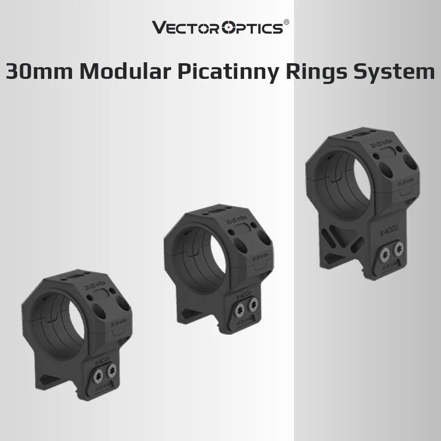 

Vector 30Mm Scope Rings Picatinny Mount X-Mod Modular 7075-T6 Aluminum 0.95" 1.1" 1.25" High Rifle Scope Rings