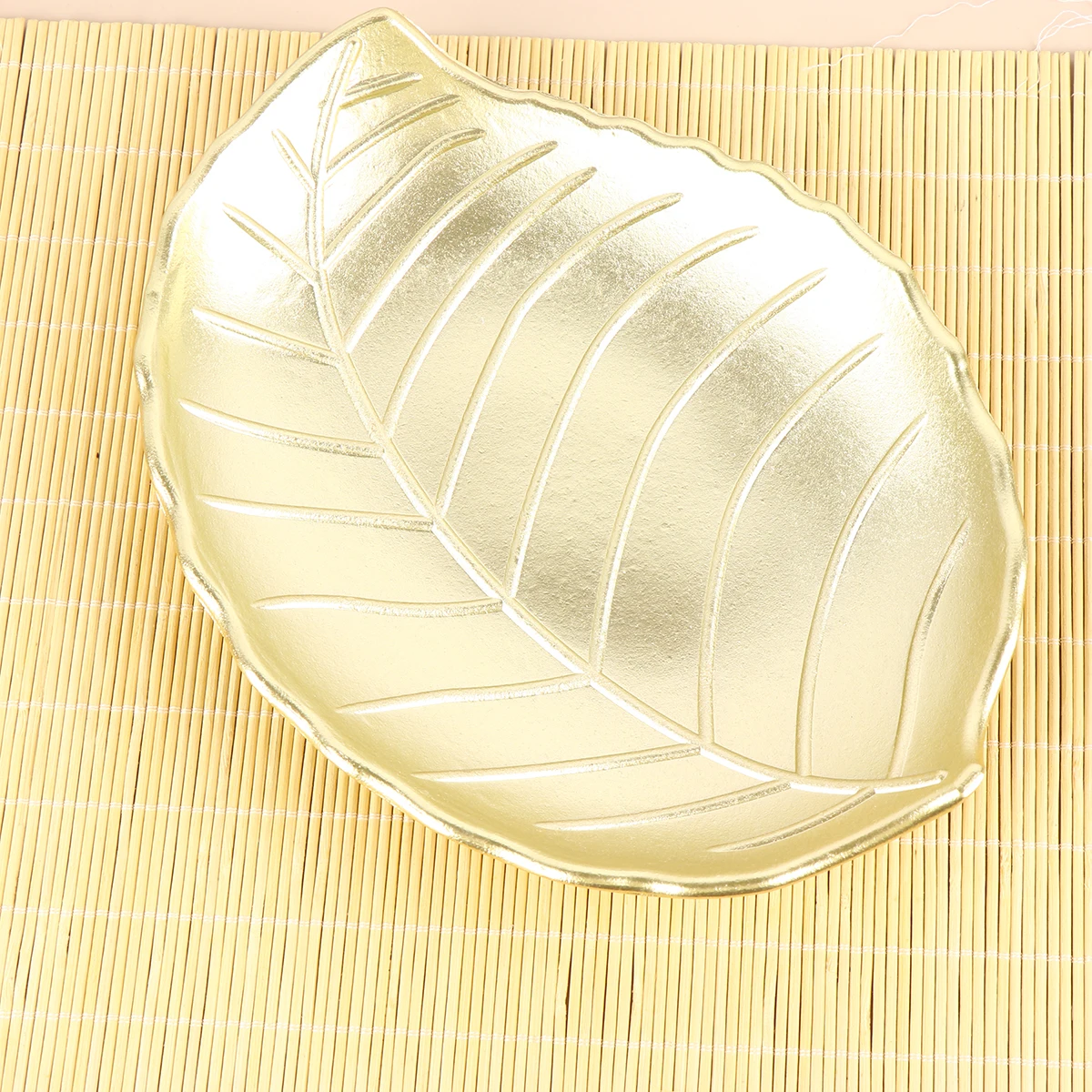 

Golden Tray Dining Room Table Decor Food Candy Dish Fruit Serving Storage Decorative Holding Wooden
