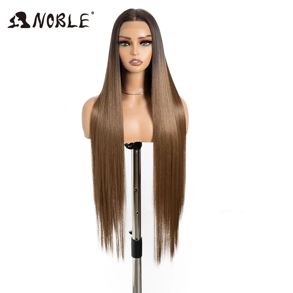 Edle Synthetische Lace-Front-Perücke für Cosplay, 38 Zoll, 13X4X1, Gerade Lace-Front-Perücken für Frauen, Blonde Perücken, Hochdichte Lace-Perücke – Detail 9