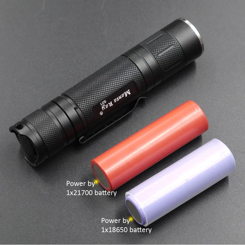 Manta Ray Cylinder Aluminum Alloy SFT40 Flat Head Long-Range 18W Rechargeable 2000LM High-Power Flashlight