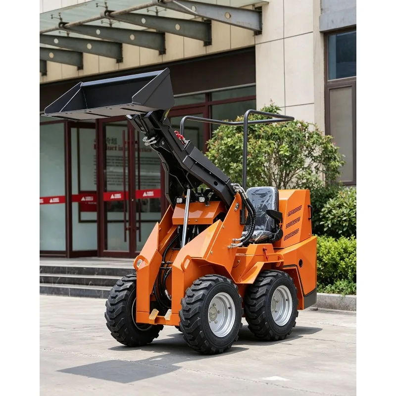 Mini Skid Steer Track Loader Diesel Skid Steer Track Loader Wheeled Skid Steer Loader with Grapple Bucket Material Handling