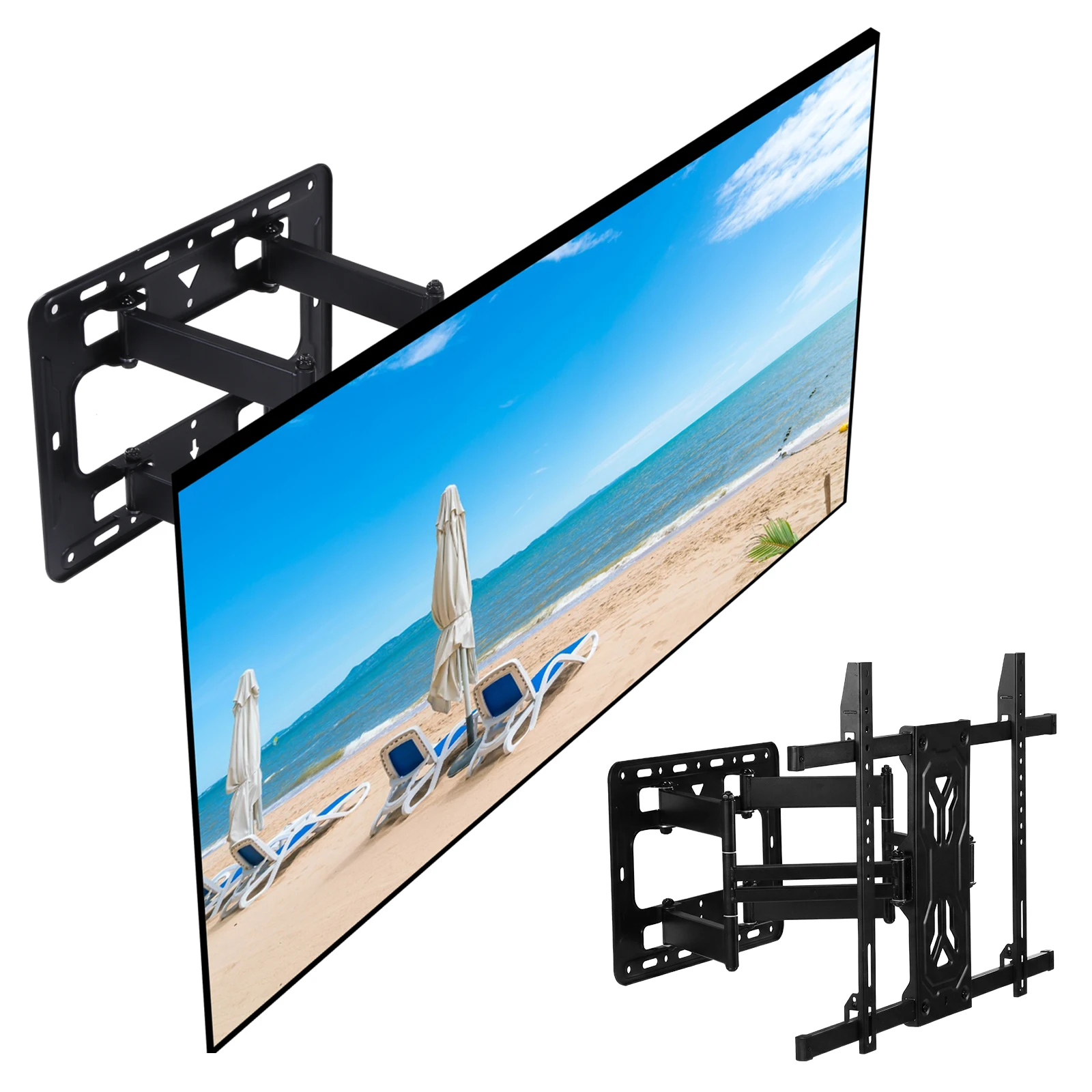 

Extra Large Rotating TV Stand Wall Mounted Telescopic Wall Display Bracket Heavy Duty 240 Catties Load Capacity