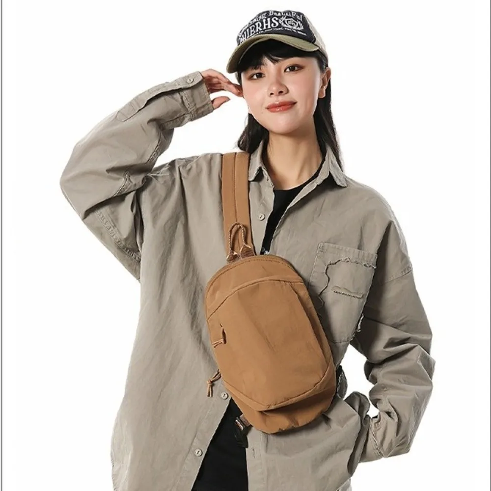 New Pure Color Chest Bag Multi-Functional Adjustable Strap Crossbody Bag Lightweight Messenger Bag Outdoor
