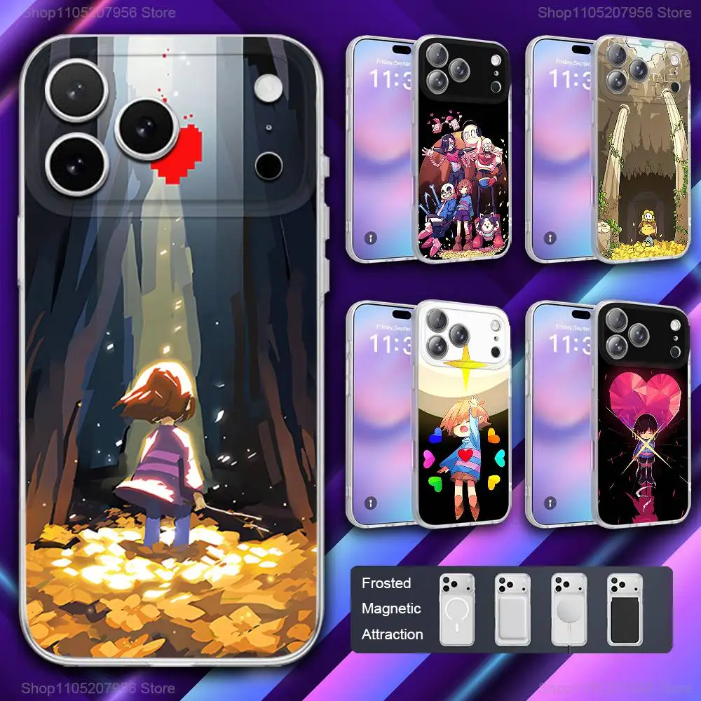 

Game U-Undertales-ES Phone Case For iPhone 11,12,15,14,13,17,16,Pro,Plus,E,Max,Air,Mini Magnetic Frosted Cover
