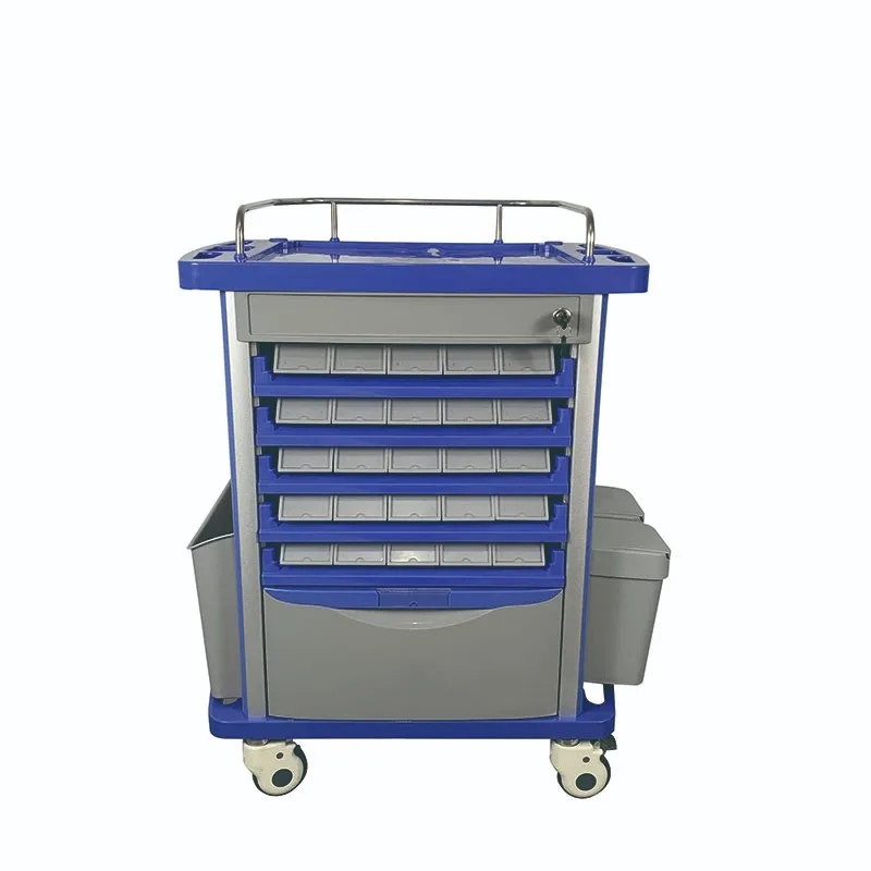 

ABS Plastic Double-Sided Medicine Cart Wheels High Quality Hospital/Clinic Trolley 330LB Load Capacity