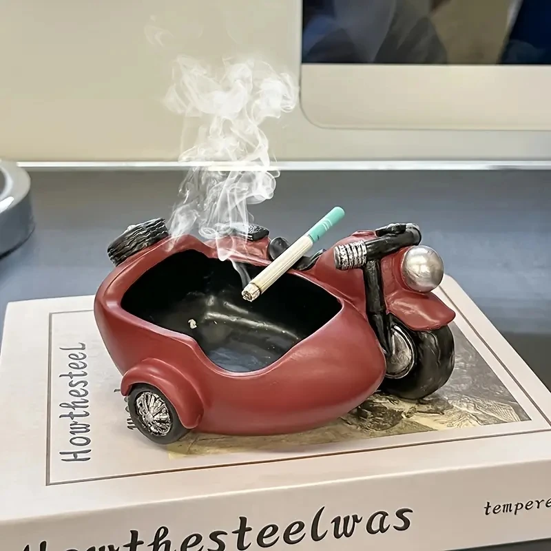Vintage Small Motorcycle Ashtray, Creative Living Room Office