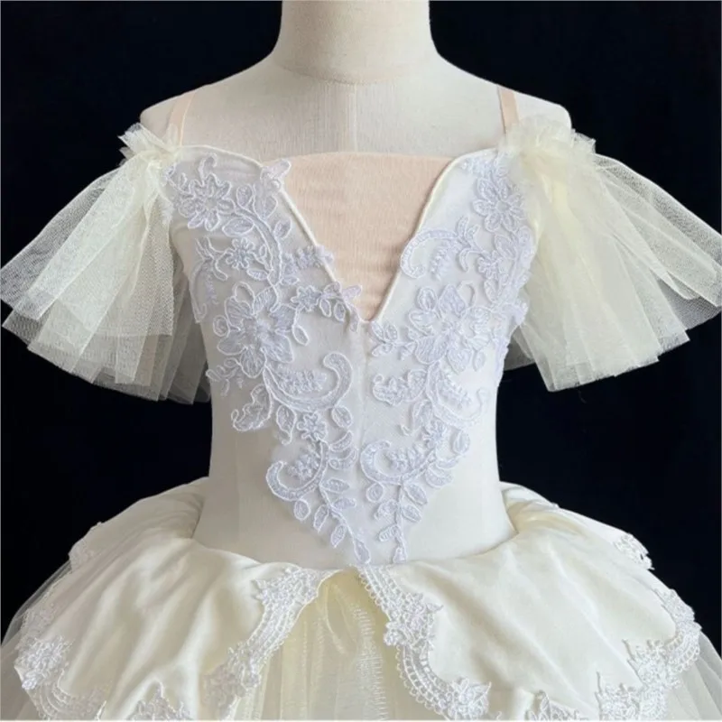 Falda profesional para niños y niñas, Vestido largo de tutú de Ballet para adultos y niños, Cosumes de cisne, vestido de baile de princesa, ropa de actuación