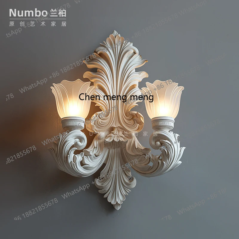 الفرنسية العتيقة الجدار مصباح الأدوات حائط الخلفية منحوتة الإضاءة فيلا غرفة المعيشة الممر ديكور المنزل الرجعية الفن الجدار مصباح
