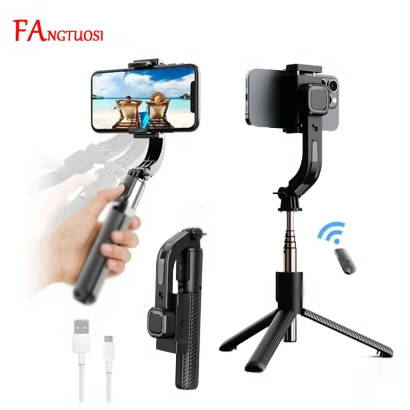 

FANGTUOSI Bluetooth Handheld Gimbal Stabilizer Mobile Phone Selfie Stick Holder Adjustable,Portable For Smartphone Live 2024 New