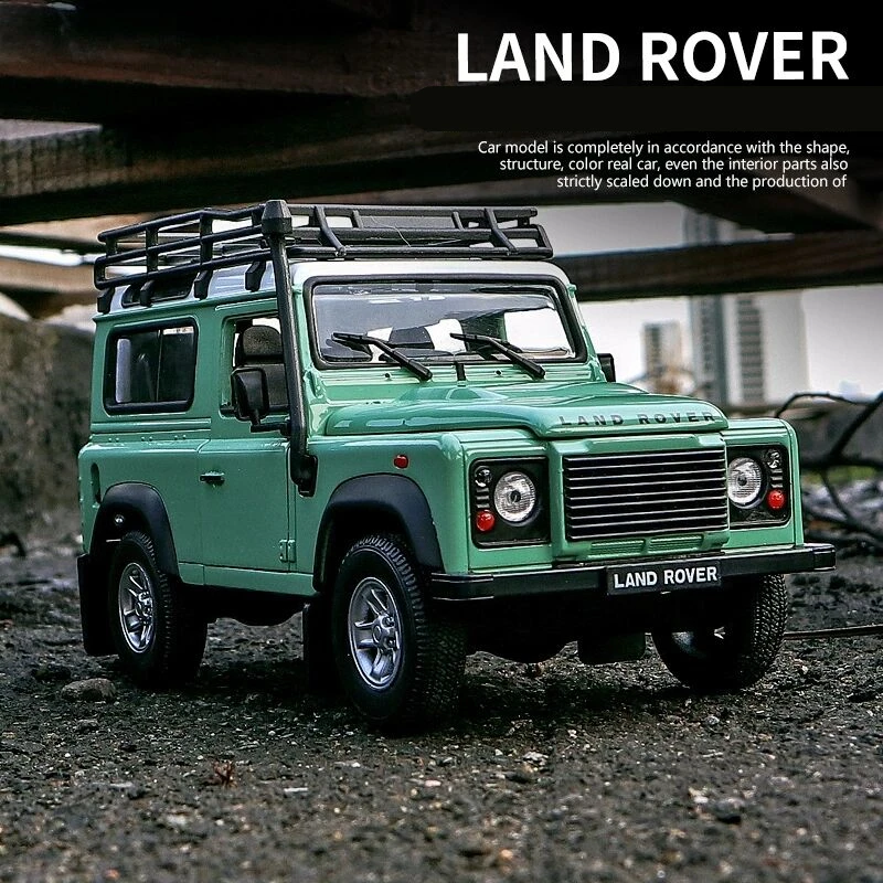 WELLY 1:24 Land Rover Defender Alloy Car Model Diecasts & Toy Metal Off-road Vehicles Car Model Simulation Collection Kids Gifts