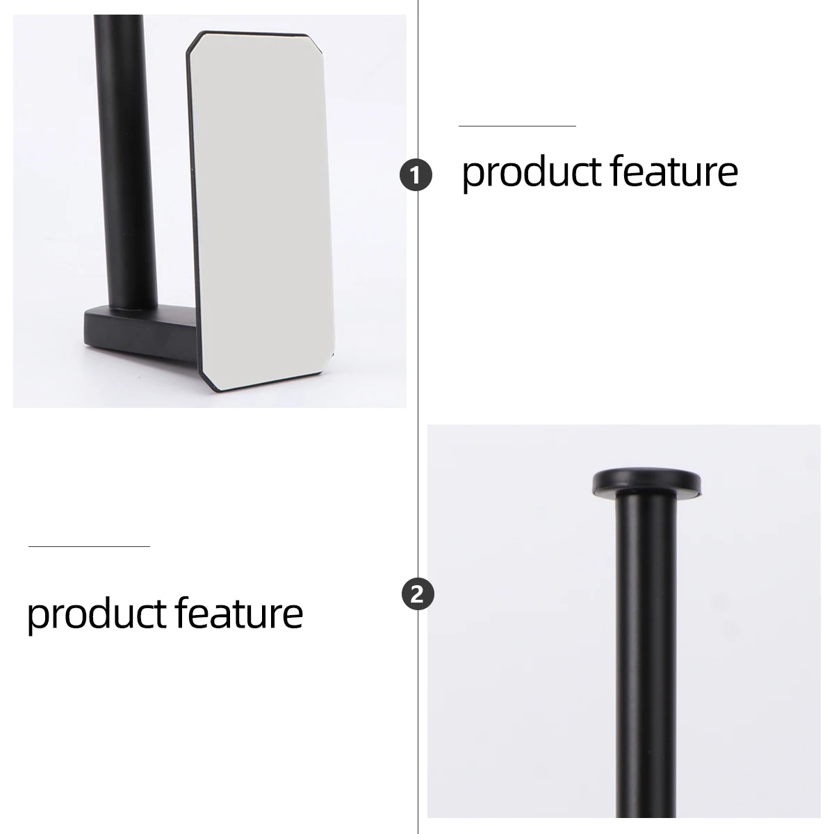 

Roll Paper Rack No Holes Black Stainless Steel Bathroom Toilet Paper Holder Wall Mounted Tissue Storage Organizer Shelf