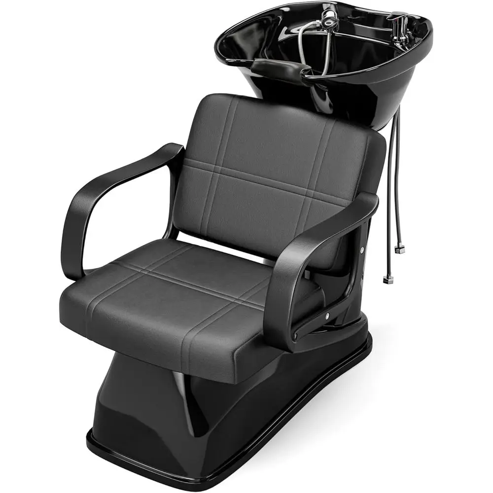 

Salon Shampoo Chair with ABS Sink, Backwash Station, Essential Barber Equipment