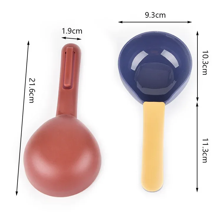 Pet Supplies Dog Food Scoop Cat Food Scoop Thickened Two-color Multifunctional Closure Clip Scoop