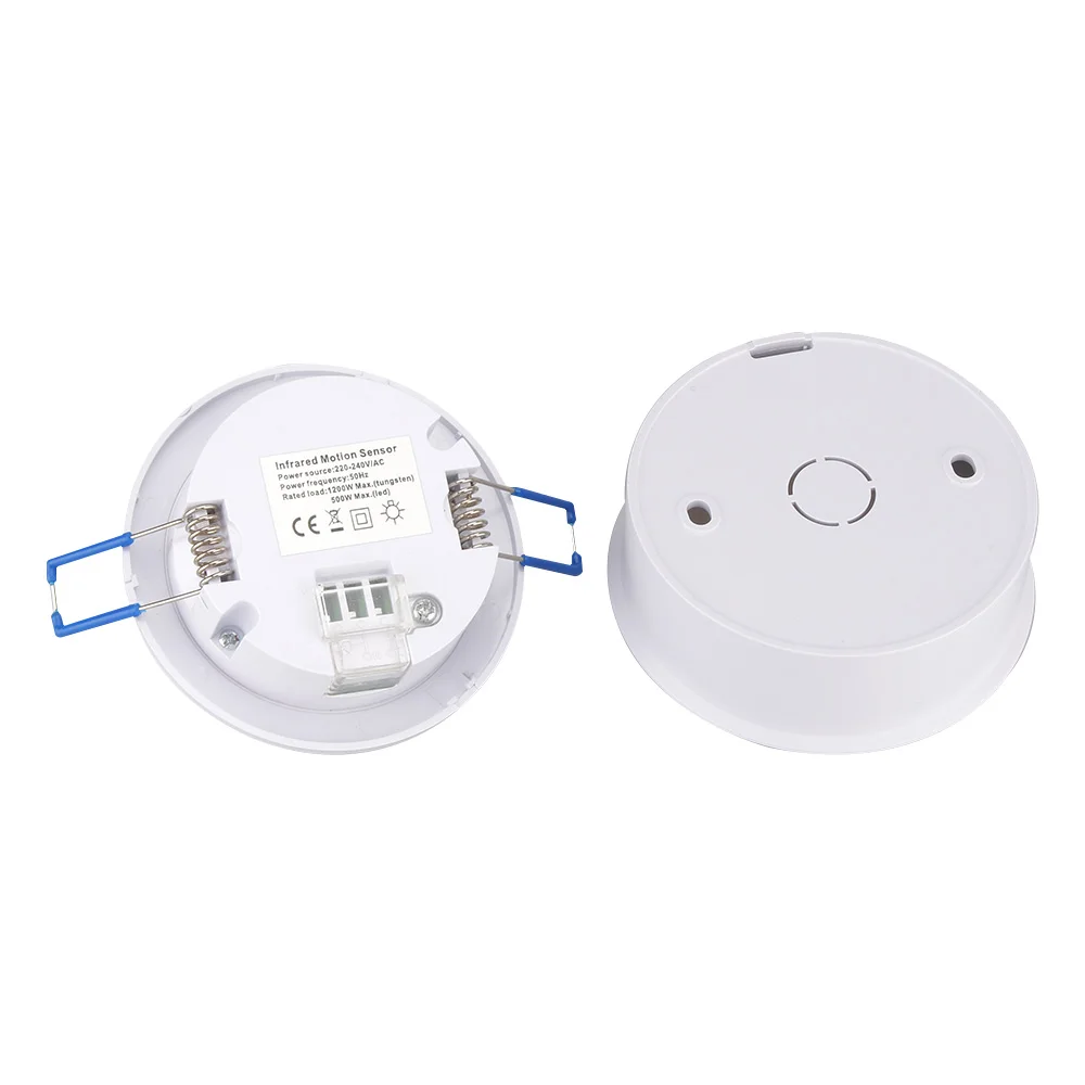 Mini sensor de movimento infravermelho, detector de movimento do corpo PIR, lâmpada ajustável, interruptor de luz para segurança doméstica, 220-240V