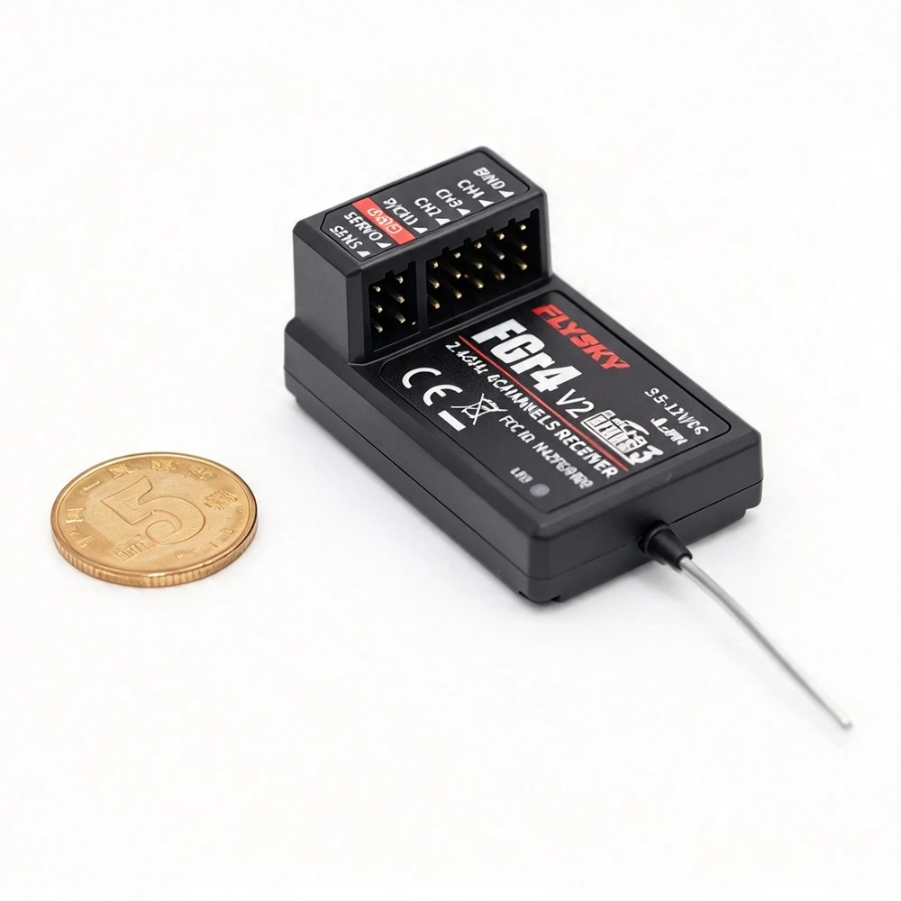 Flysky FGR4/FGR4S/FGR4P Receiver Single Antenna Bidirectional Four-way PPM/IBUS For FS-NB4 Remote Control Transmitter Quadcopter