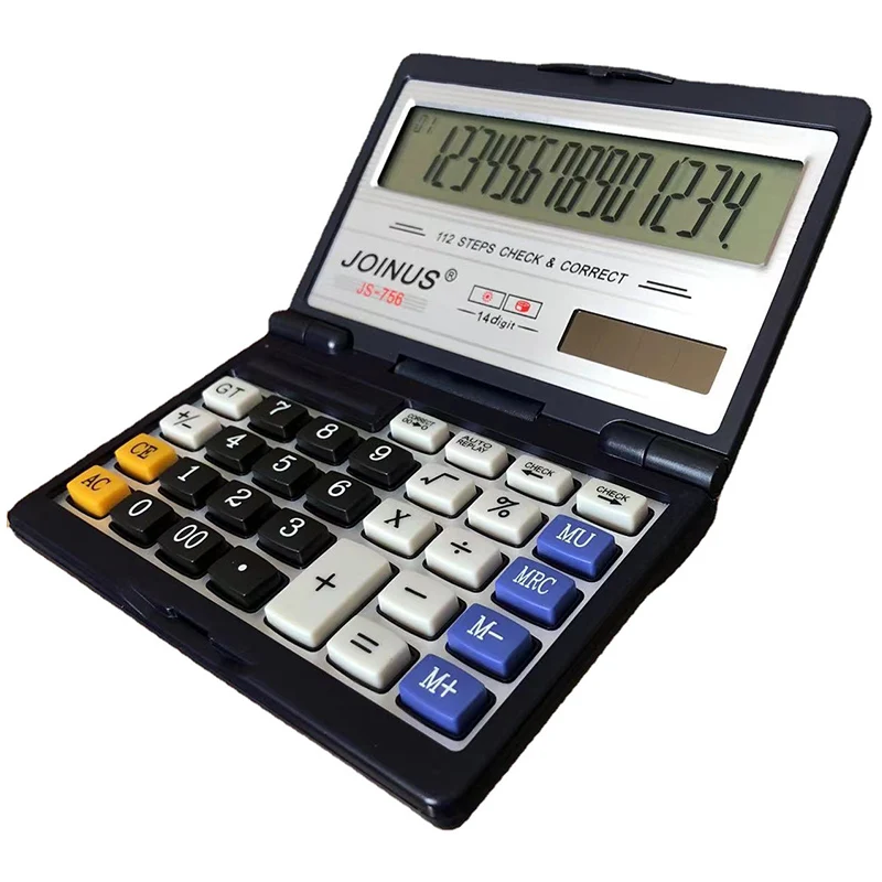 Luxmoc 14 Bit Solar Calculator LCD Large Screen Auto Replay Student Accounter Exam Portable Folding Clamshell Calculator