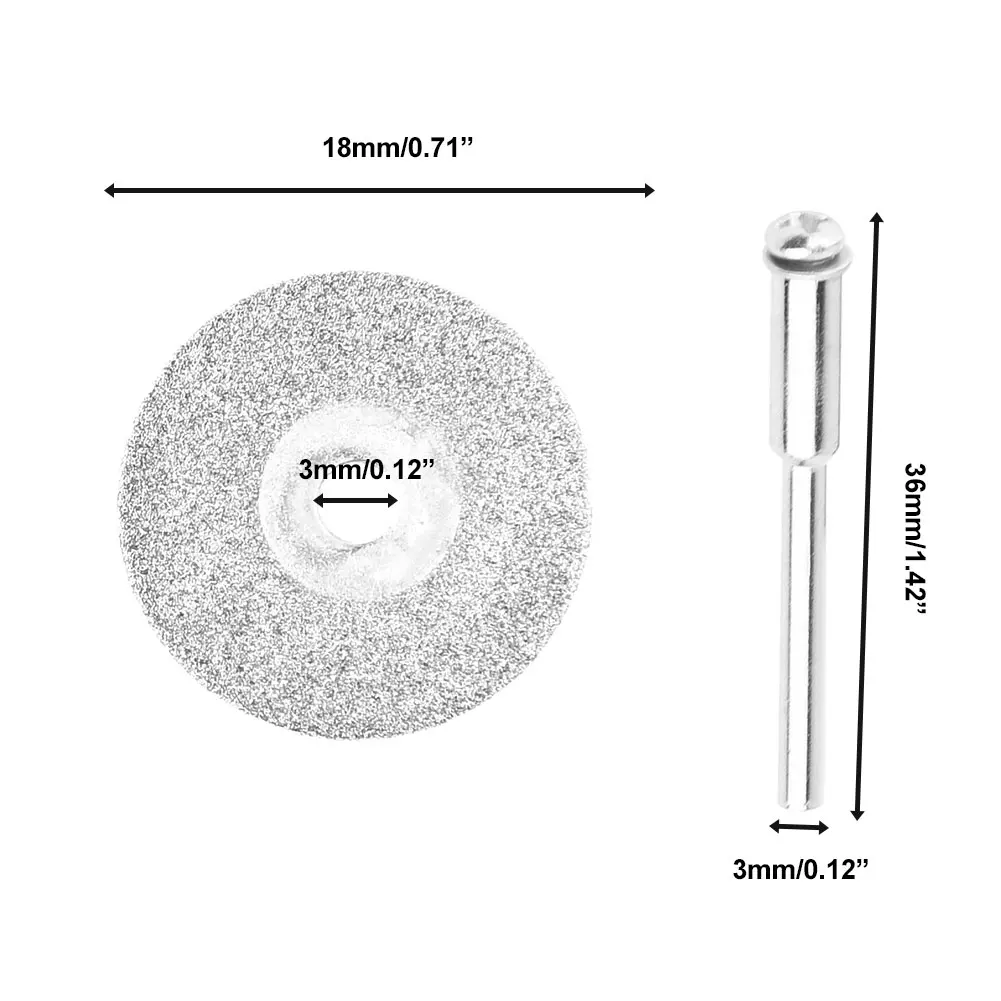 High-quality Diamond Cutting Disc Saw Blade 12Pcs/set Power Tool Accessories W/ 2Pcs Connecting Rod Disc Rotary Tool