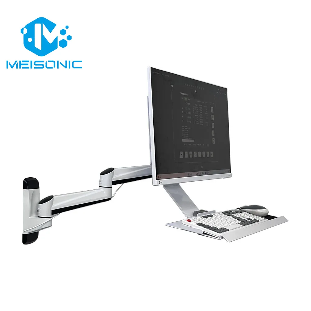 Ergotron FE199KBL-3-F Industrial Hovering Wall-mounted Display Monitor Arm Bracket Mount Keyboard Rest Machine 90 Degree New