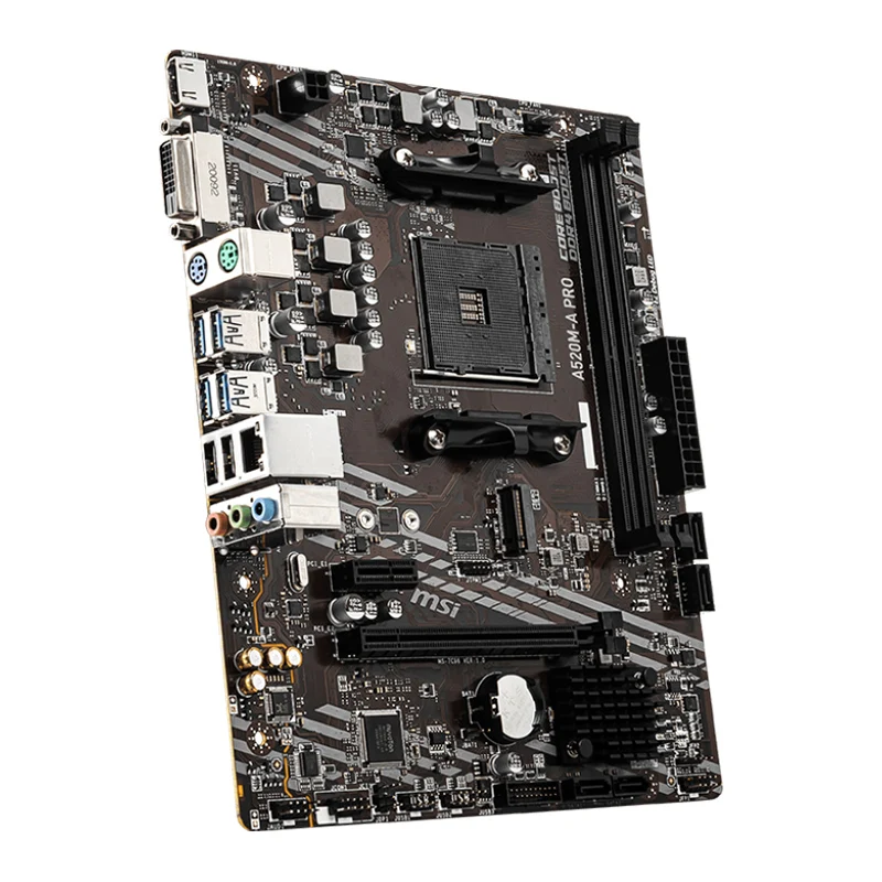 Original MSI Mainboard A520M A PRO Motherboard AMD A520 Sockel AM4 STAT 3.0 DDR4 Speicherkanal Dual M.2 SSD 4600(OC) MHz Audio