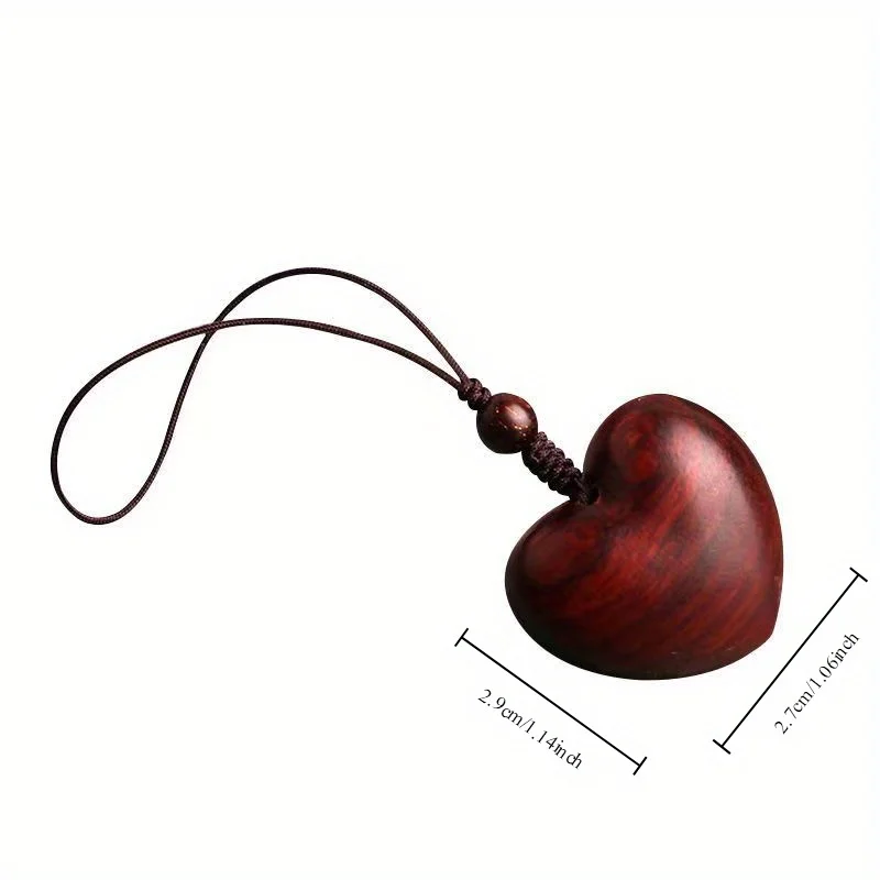 Creative Simple Rosewood Red Love Woman Mobile Phone Chain Hand-woven Solid Wood Car Key Chain Couple Gifts