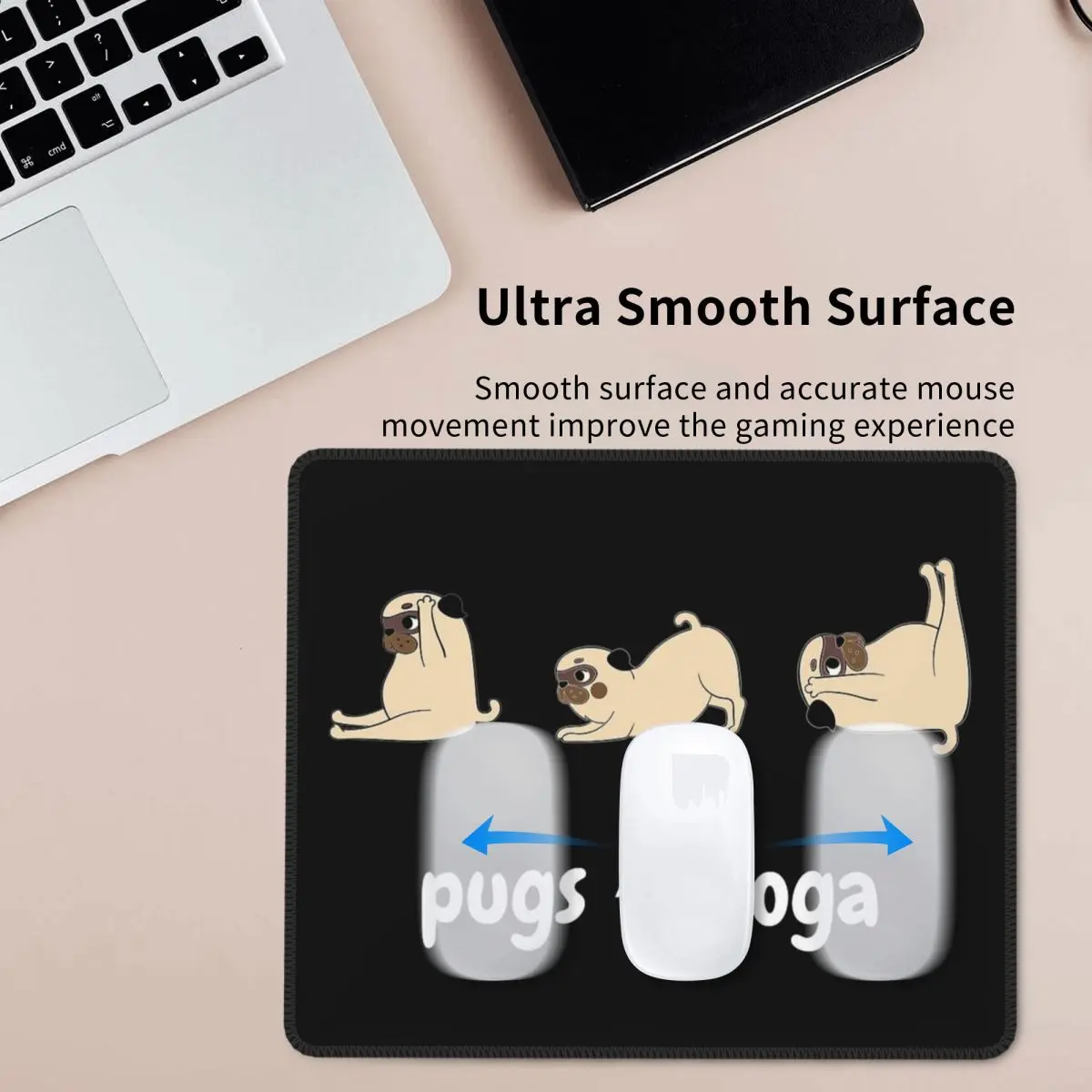 

Коврик для мыши Pug Yoga, коврик для компьютерной клавиатуры, коврик для мыши, игровой коврик для ноутбука, офисные коврики для стола
