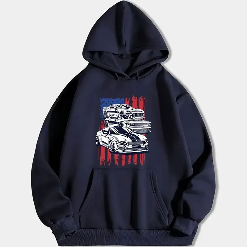 Mustang Camaro Challenger Car Hoody Autumn Winter Men Women Long Sleeve Casual Hooded Pullover Fashion Keep Warm Sportswear