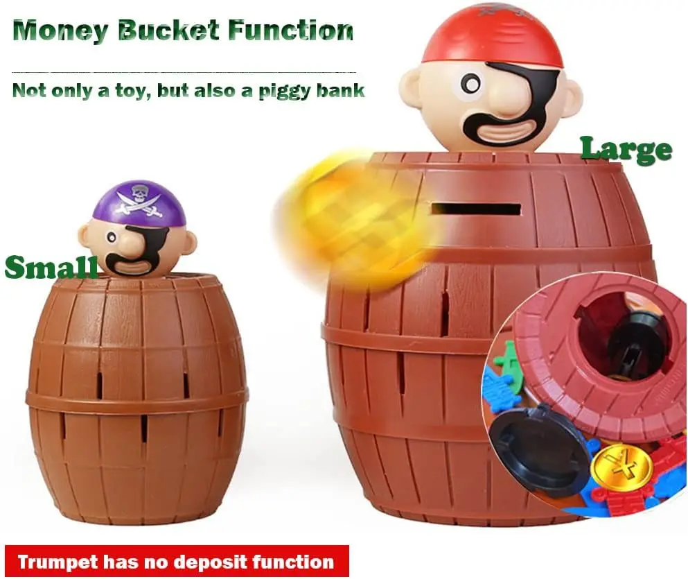 Pirate Surprise Barrel Game - Pop Up Pirate Toy with Swords for Kids, Fun Action Family Game, Gift for Boys & Girls 4+
