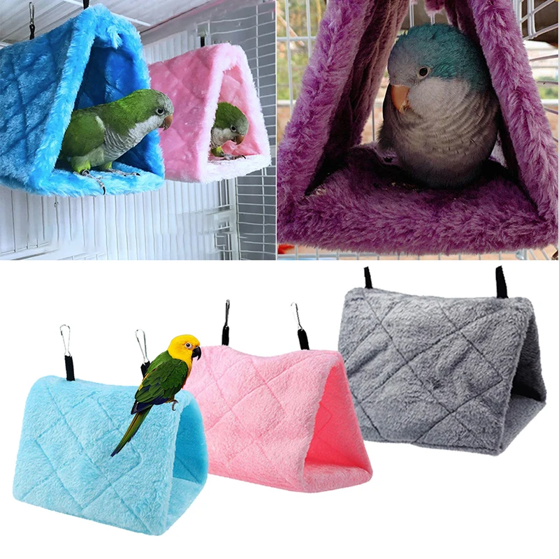 Pet Bird Cages Parrot Tent Warm Plush Hammock Hanging Cave Parakeet Hut Tent Bed Bird Nest House Sleeping Hatching Accessories