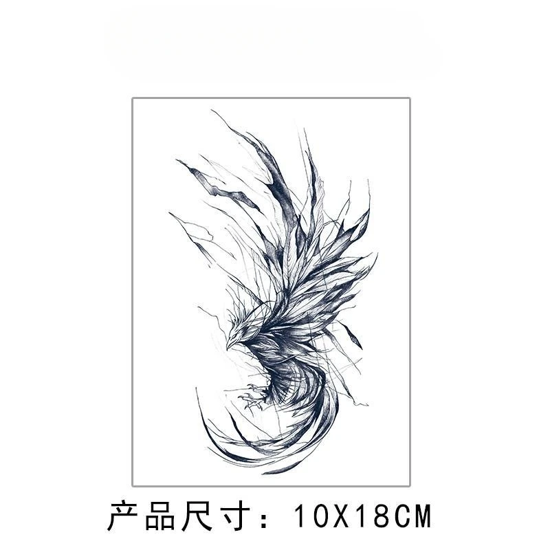 Phoenix Tattoos Sticker Bird Herbal Juice Lasting Temporary Tattoos Waterproof Arm Tattoo for Women Men Art Fake Tattoos Sticker