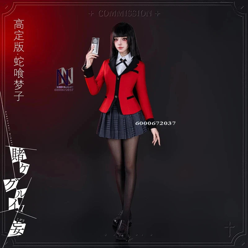 

ABC123Hot Kakegurui Cosplay Costume Anime Yumeko Jabami High Quality Role Playing Clothes Red School Uniform for Women Cx,3;b'2.