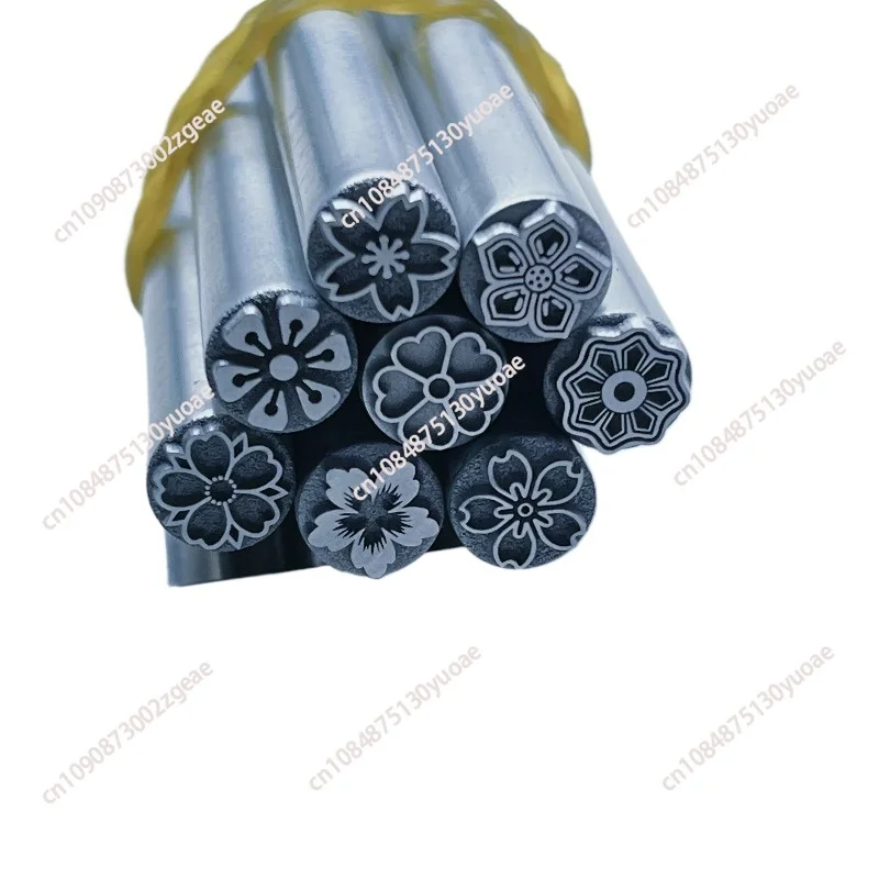 

DIY Leather Product Making Chisel Punch Tool Diameter 7mm 8 Pack Leather Stamping Tool Floral Design Metal Stamp