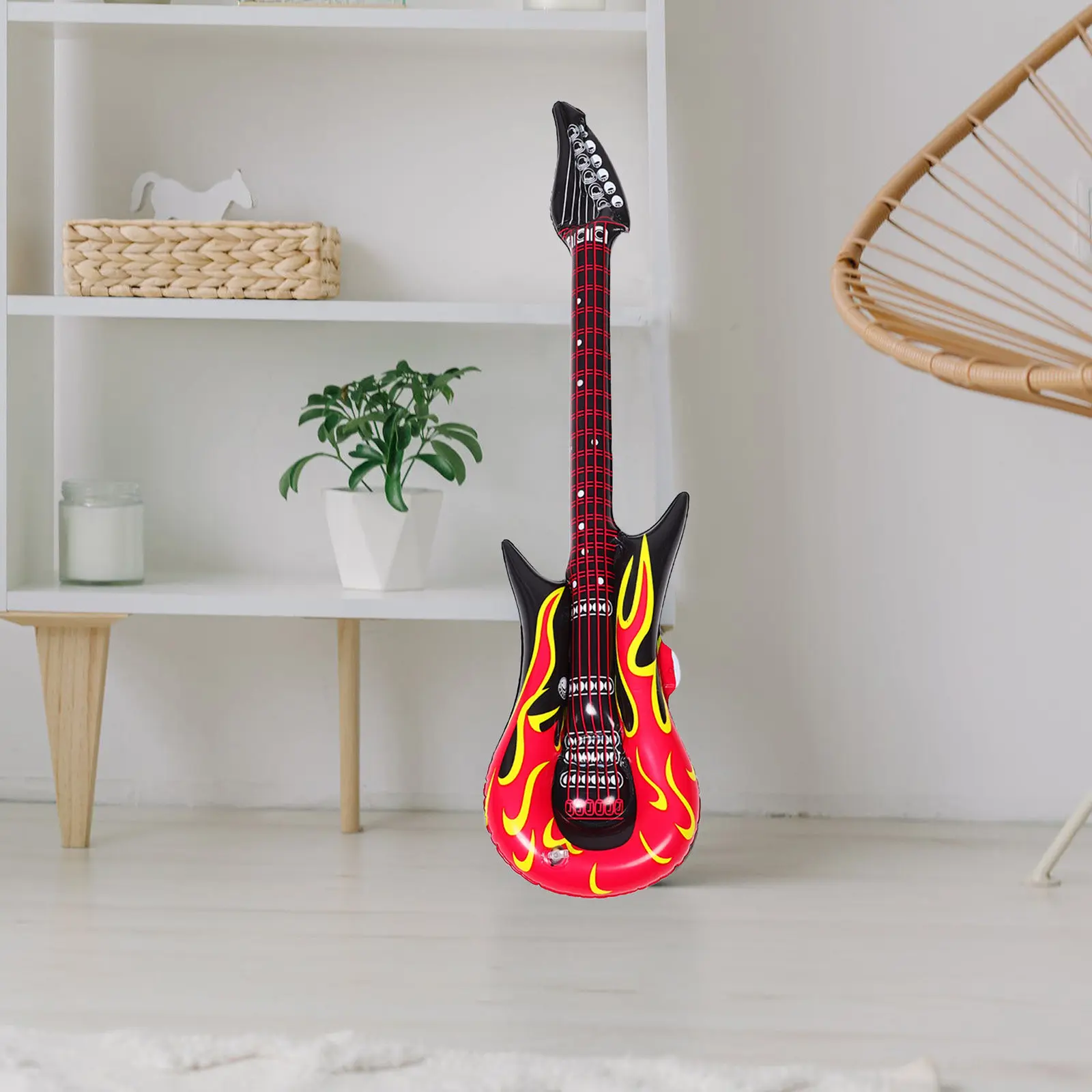 

2 Pcs Blow up Guitar with Strap Costume Festival Balloon Fake PVC Guitars for Adults Kids Halloween Costumes