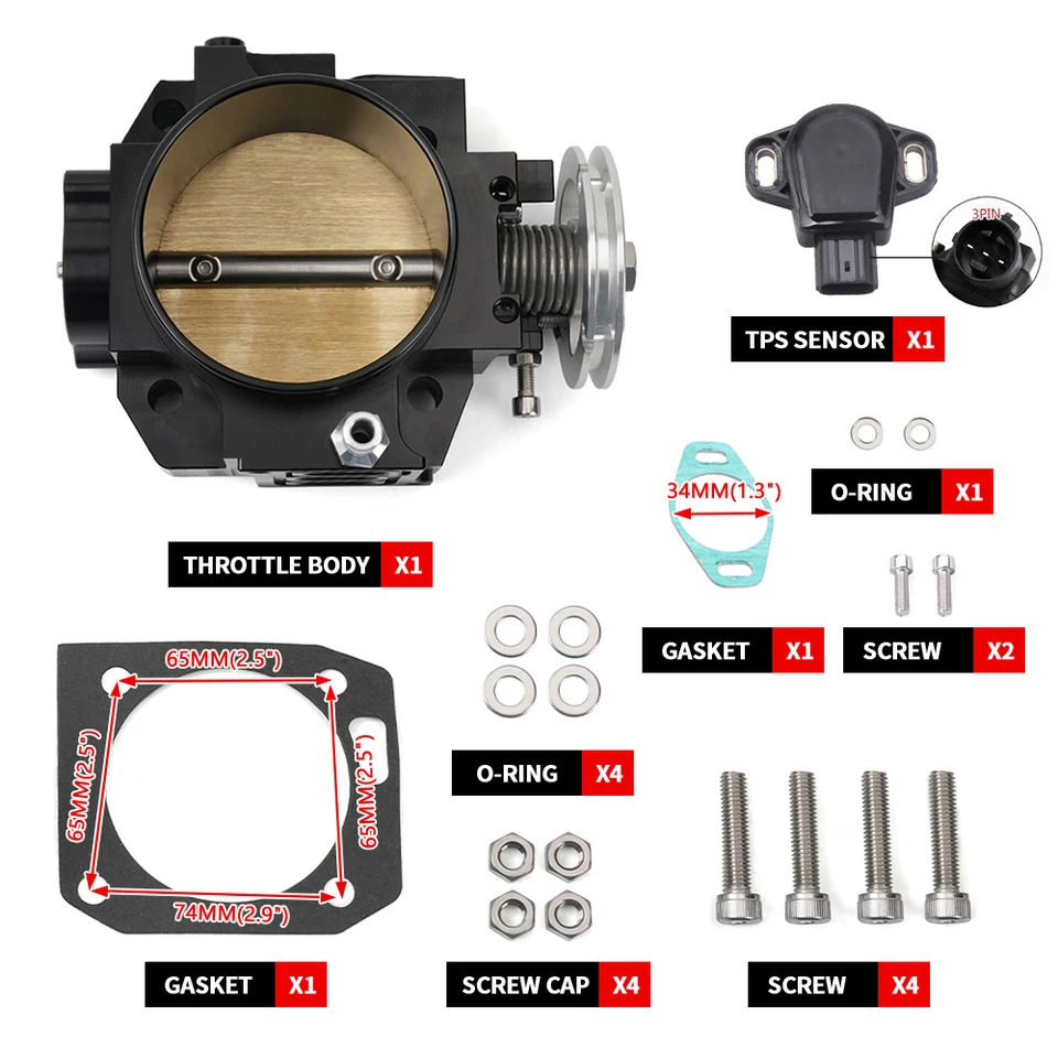 70mm Throttle Body With TPS For Honda Civic K20 K20A K20A2 K20A3 EP3 RSX DC5 (2002–2006)