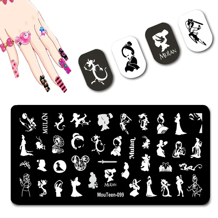 DISNEY Minnie Figure Nail Stamping Plates Mickey Mouse Nail Stamp Plates Cartoon Character Nail Art Stamping Plates #125