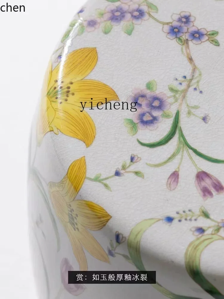 ZML كراك الجليد السيراميك طبل البراز الصقيل متعدد الألوان حافة الرصيف الصينية الجديدة قليلة #5