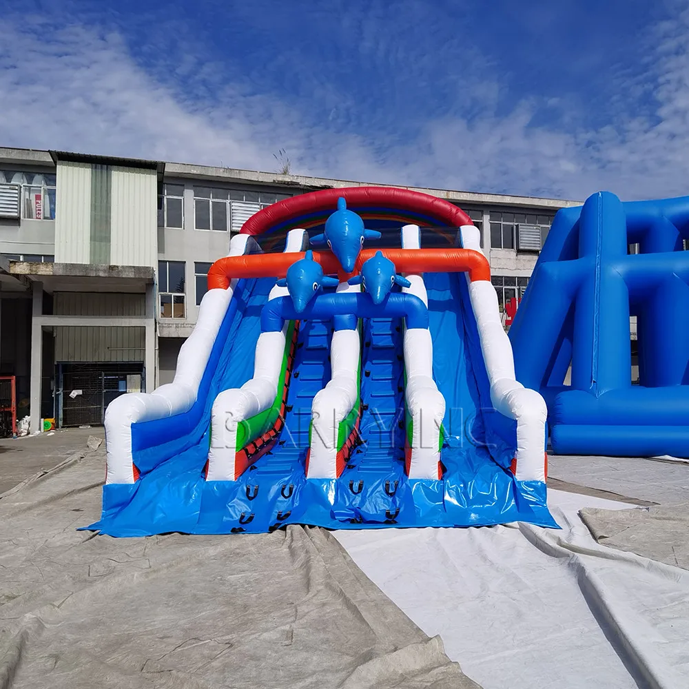 Custom Made Kids Residential Splash Inflatable Swimming Pool Water Slide Outdoor Water Park Large Inflatable Pool Water Slide