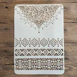 DIY 1/4mandala Stencils Wall Painting Scrapbook Coloring Embossing Album Decorative Paper Card Template A4 29 * 21cm pochoir